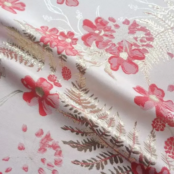 Lot De Soie Brocart Jacquard Italienne Premium - Couleur Marine à Pois Latte - Tissu De Qualité Comme Neuf