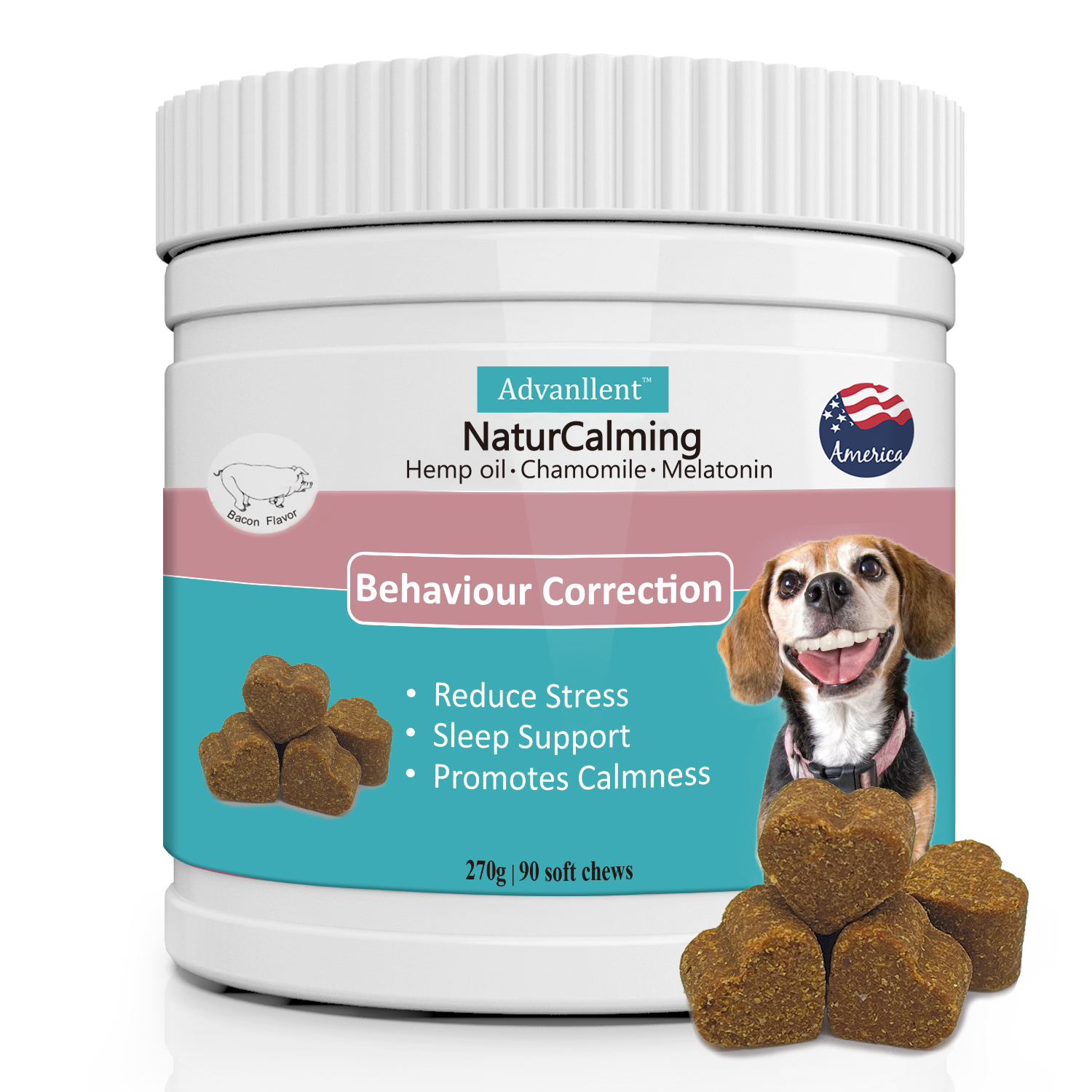 Advanllent Calming Chews for Dogs All Natural Soft Dog Calming Treats