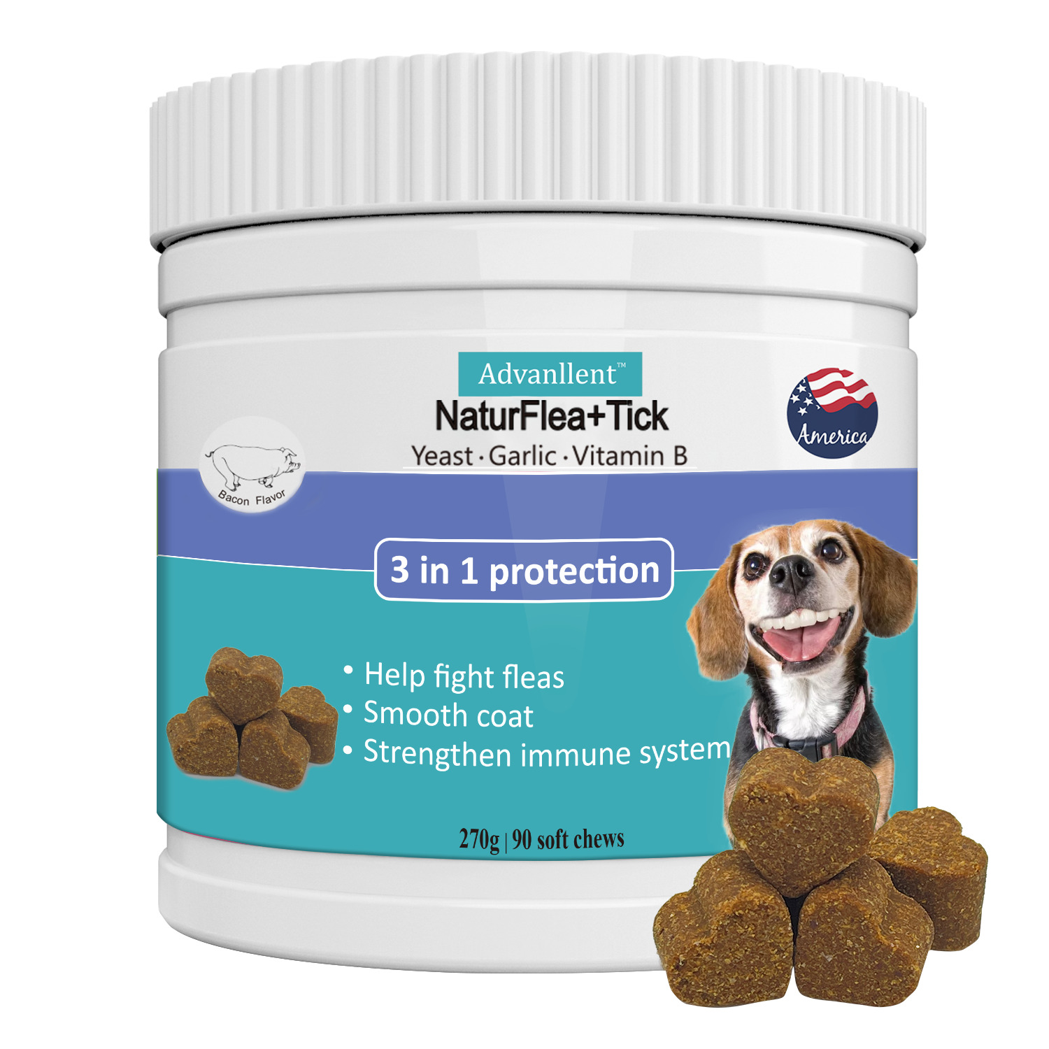 Advanllent Flea and Tick Prevention Supplement Natural and Functional