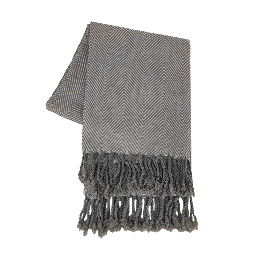  Quality Woven Acrylic Knit Blanket with Braided Fringe Tassel Throw Blanket Manufacturer | Dalston 