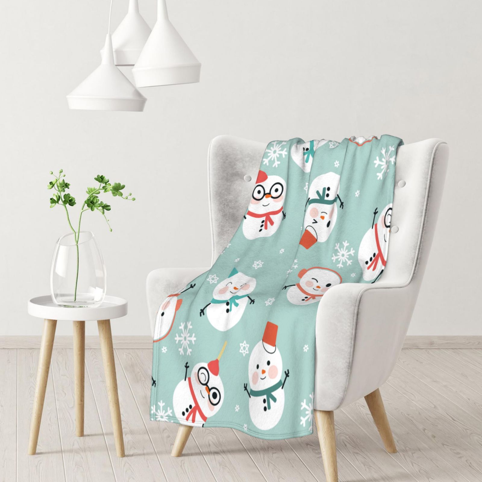  Customized Warm Christmas Snowman Printed Flannel Fleece Throw Blanket for Bed manufacturers From China | Dalston 
