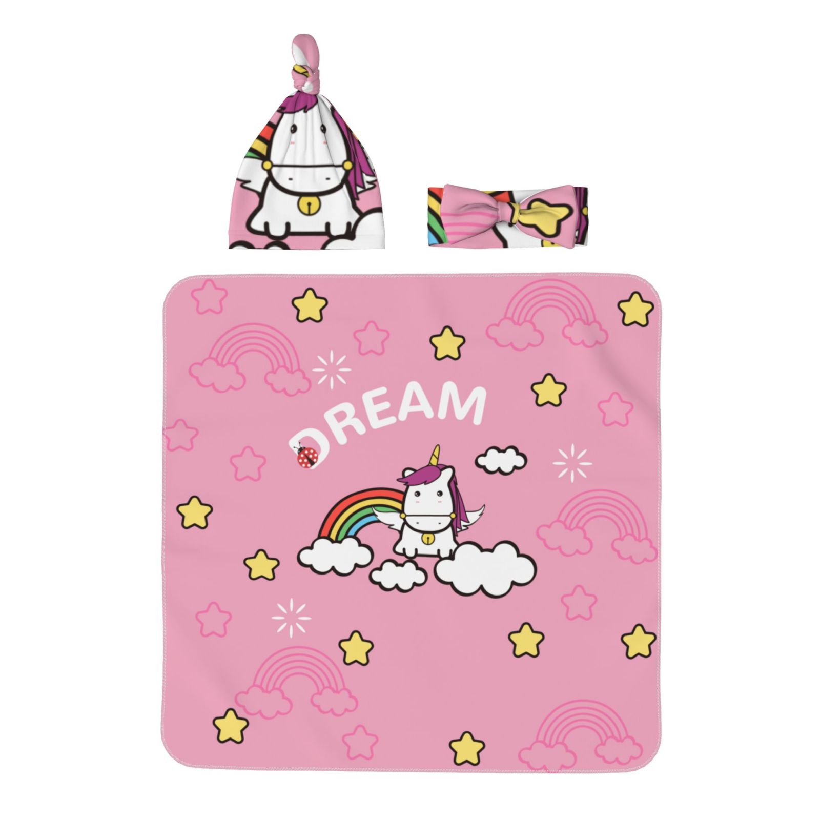  Quality Newborn Baby Unisex Receiving Swaddle Blanket Set with Matching Headband and Hat Manufacturer | Dalston 