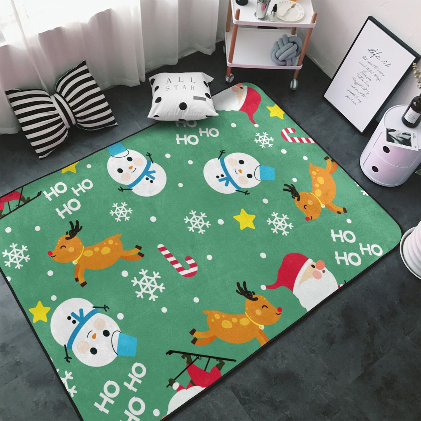  Best Area Rug New Year Christmas Carpet Living Room Rug Indoor Mat Xmas Soft Floor Cover Company - Dalston 