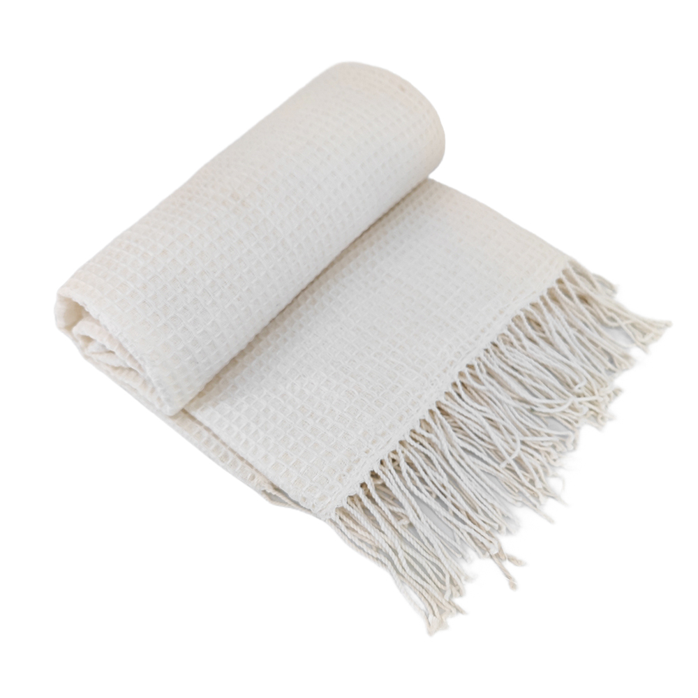  Quality Walf Check Acrylic Blanket With Tassels Manufacturer | Dalston 