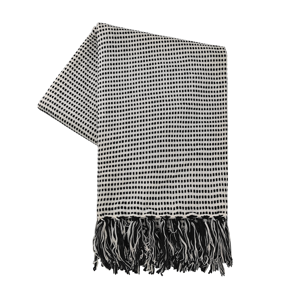  Customized Acrylic Blanket for Couch Sofa Bed Knit Throw Blanket with Tassles Decorative Fringe manufacturers From China | Dalston 