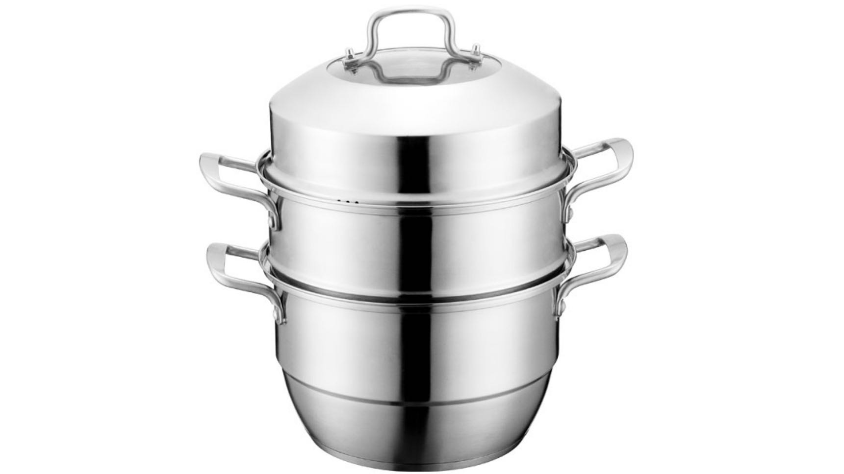  Quality 28cm factory-outlet stainless steel steamer with 3-layer manufacturers product cookware Steamer Manufacturer | ZHENNENG 