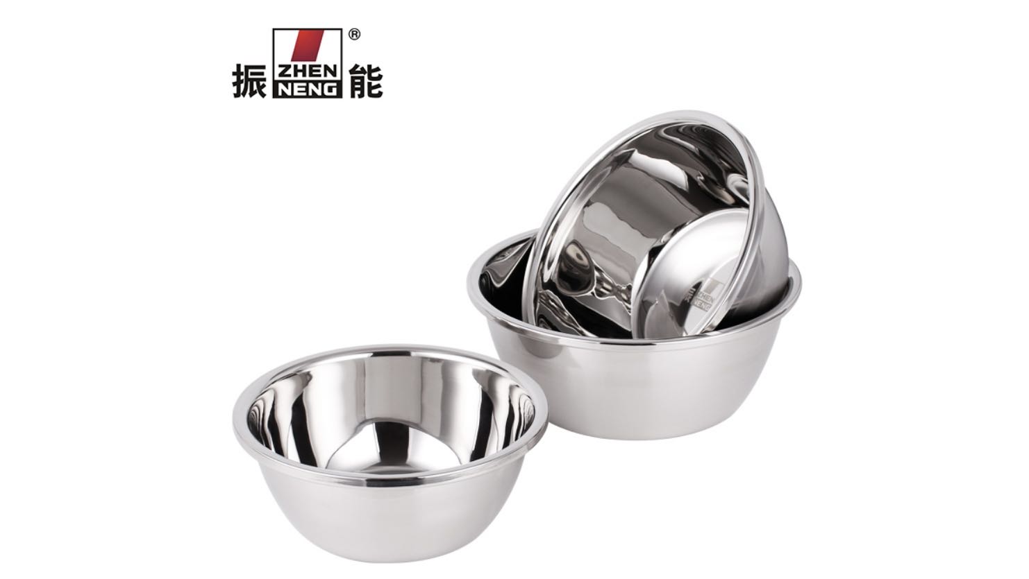  Best 30cm wholesale stainless steel metal serving bowl salad soup rice noodle bowl large mixing bowls Company - ZHENNENG 