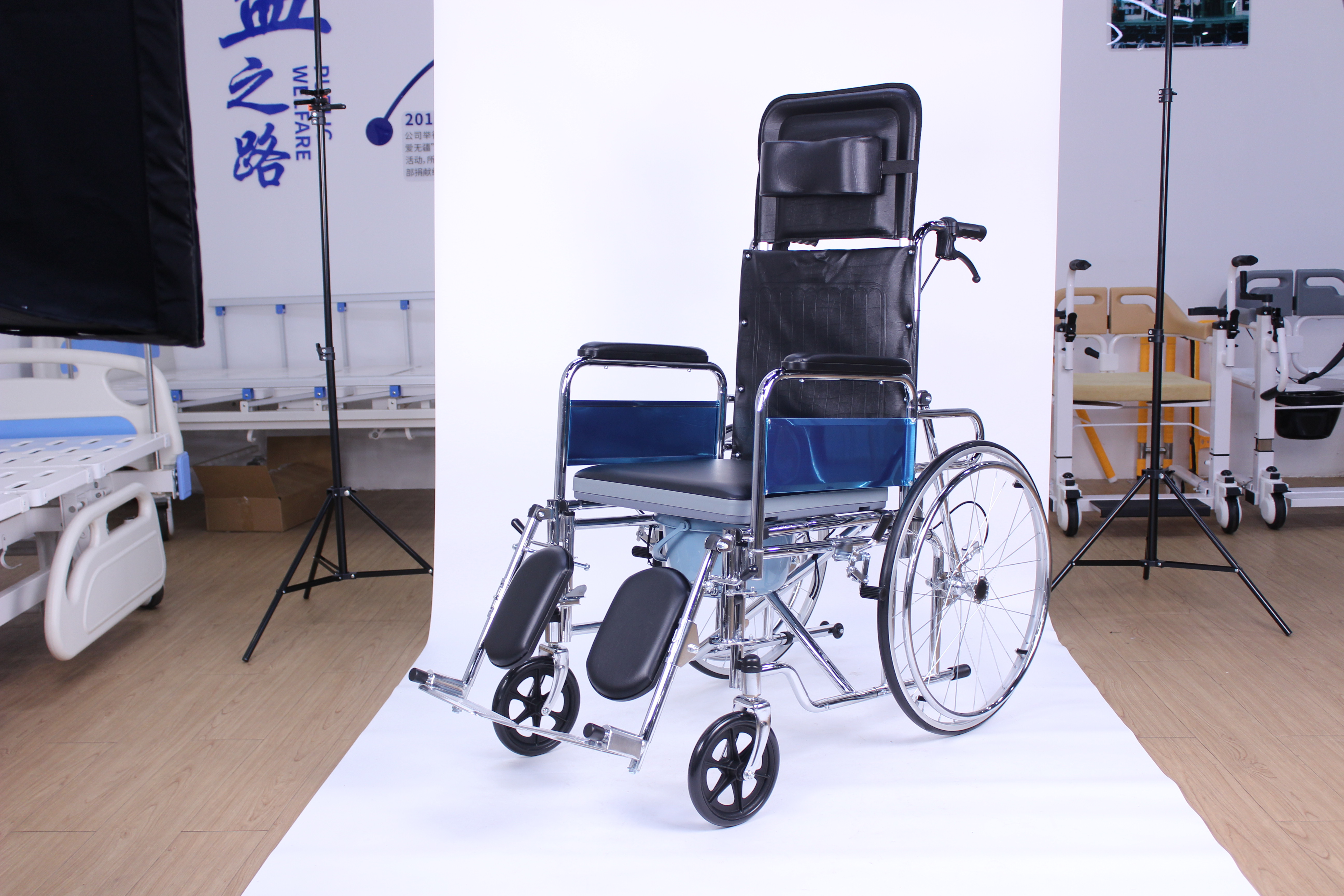 high back commode wheelchair