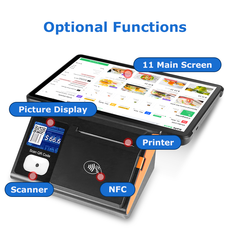 Best 11'' Android 14 All in One Pos System Terminal Touch Screen Custom ...