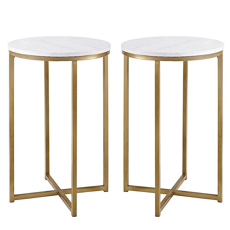 luxury white round marble coffee table with gold legs GoldtopFurniture