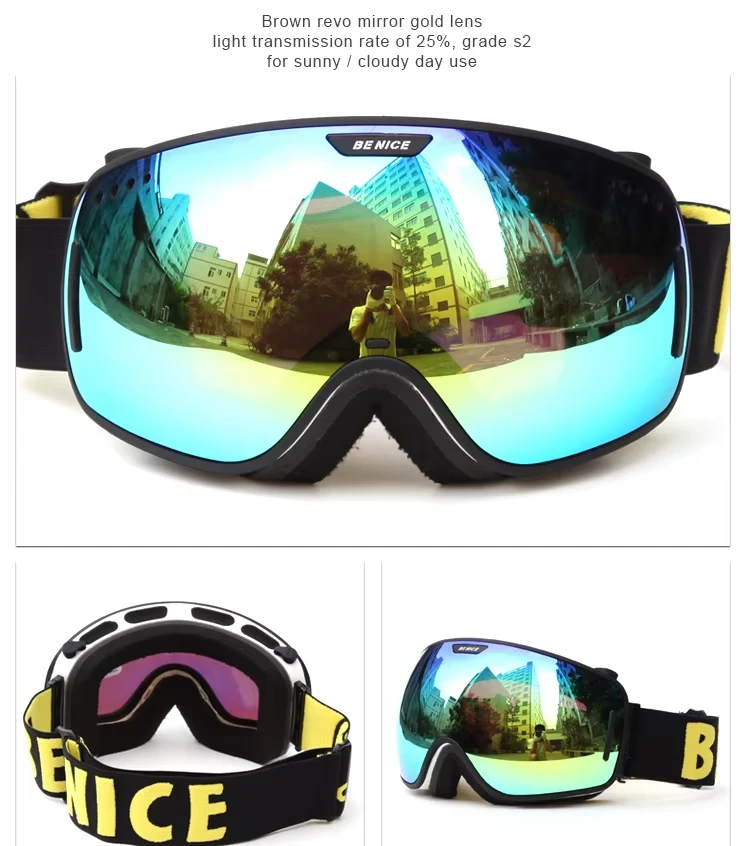 BE NICE 3800 Ski Goggles - Magnetic Lens Swapping & Wide Field of View