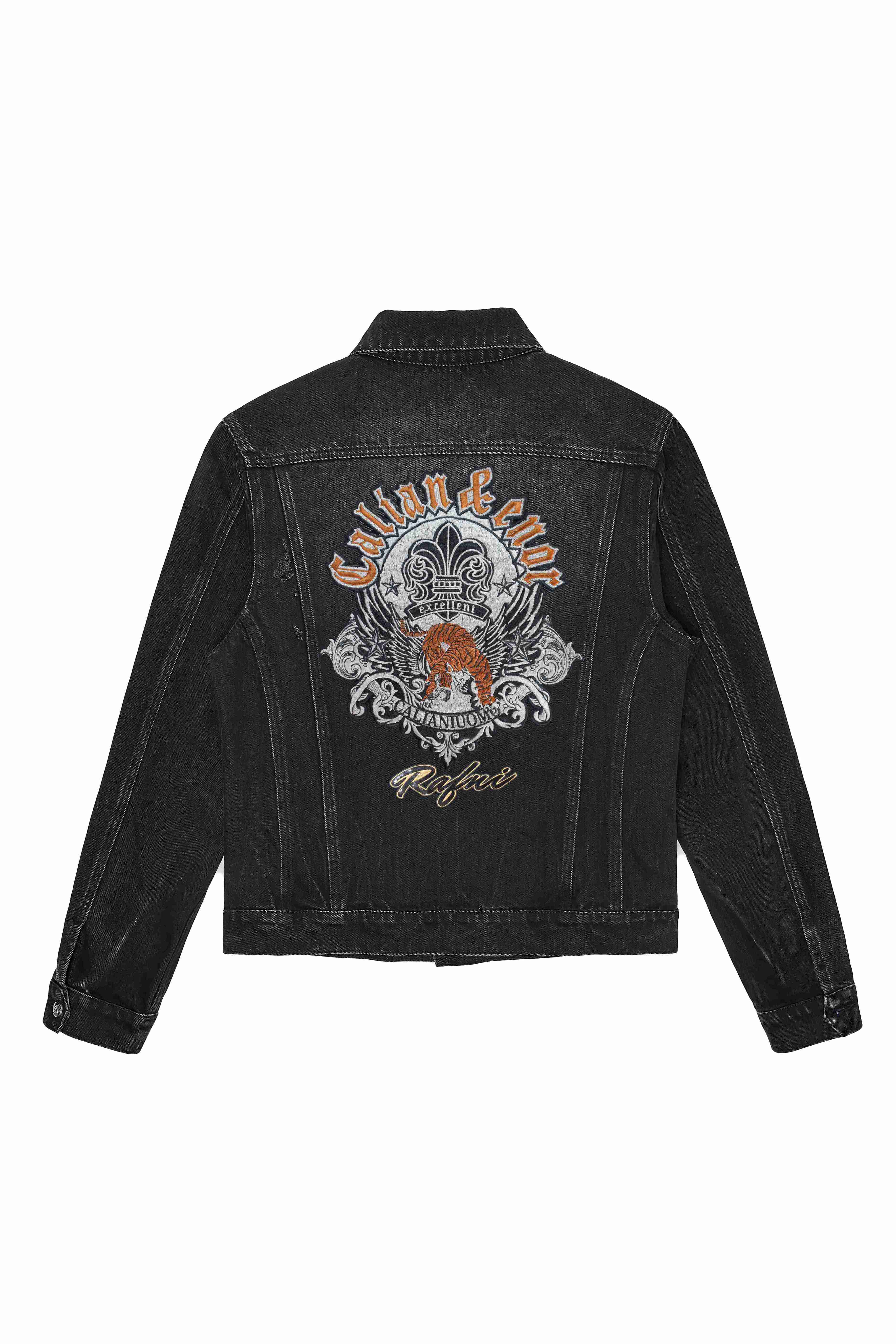 Quality washed denim jacket embroidery samples, support customization ManufacturerRong Hu