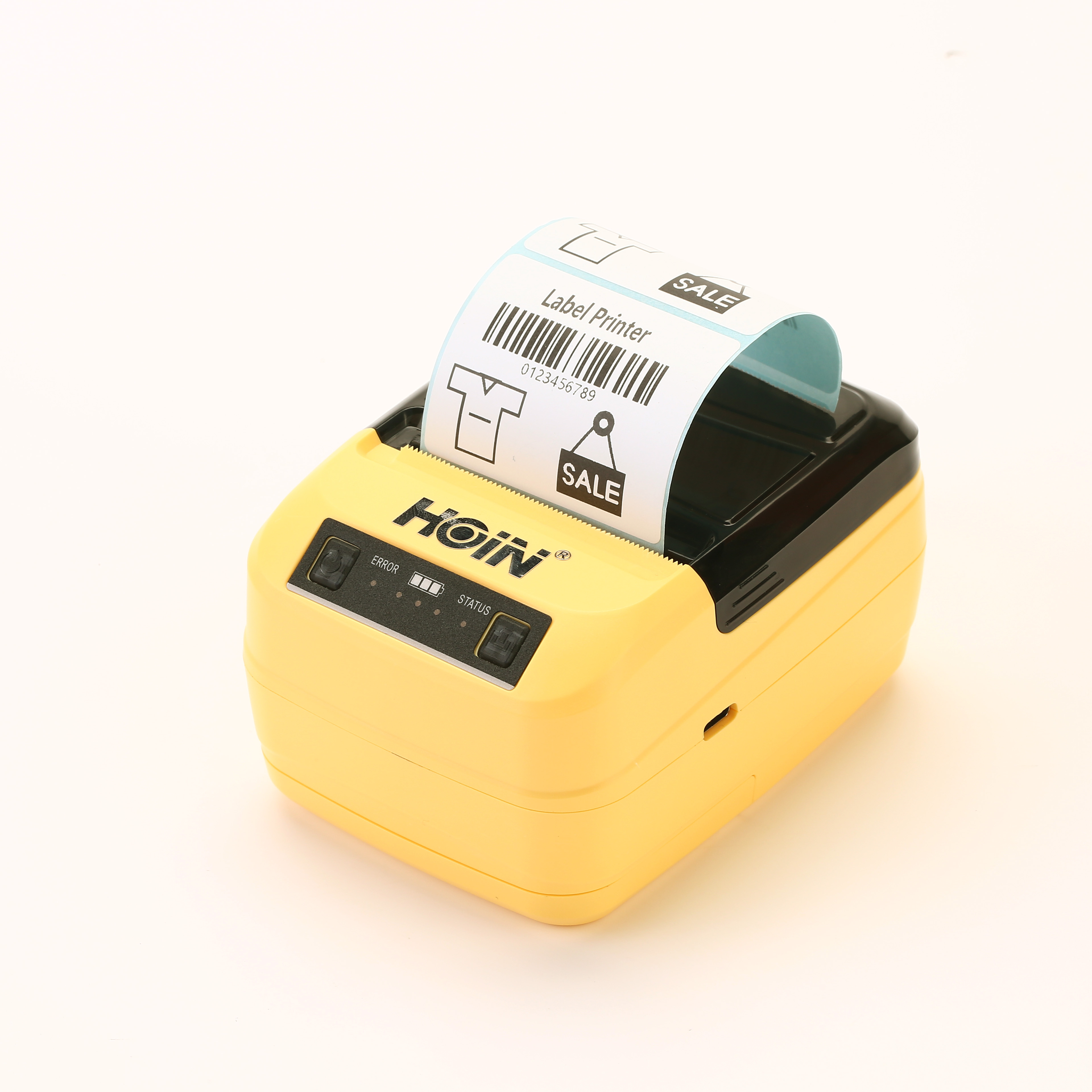 2 inch Yellow color thermal label printer support label and receipt ...