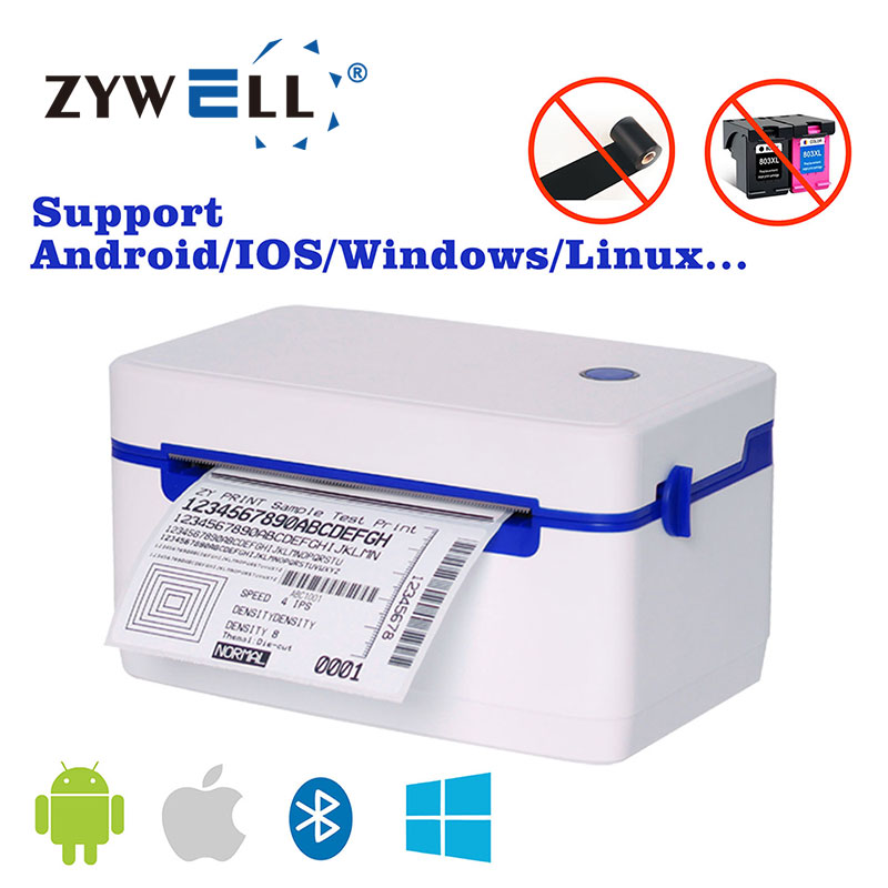 Zywell Zywell Zy Thermal Printer Usb X Shipping Label Printer Desktop Inkless Address