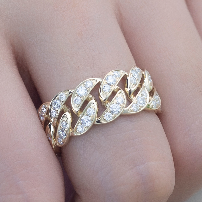MSR-628 18K doamond ring Gold yellow moissnaite jewelry