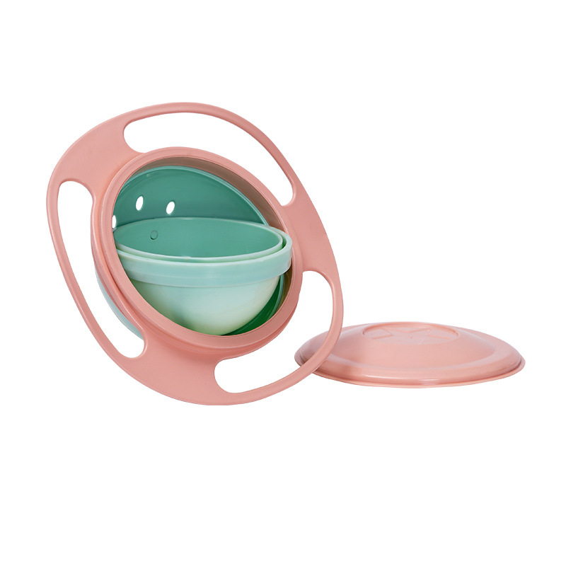 Baby Magic Bowl 360 Degree Rotation Spill Resistant Gyro Bowl with Lid ...