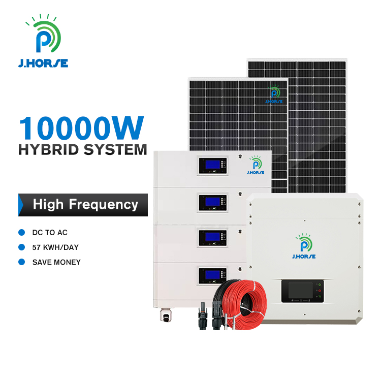 JHORSE Solar Power Storage 10kw Hybrid System Solar Energy System with ...