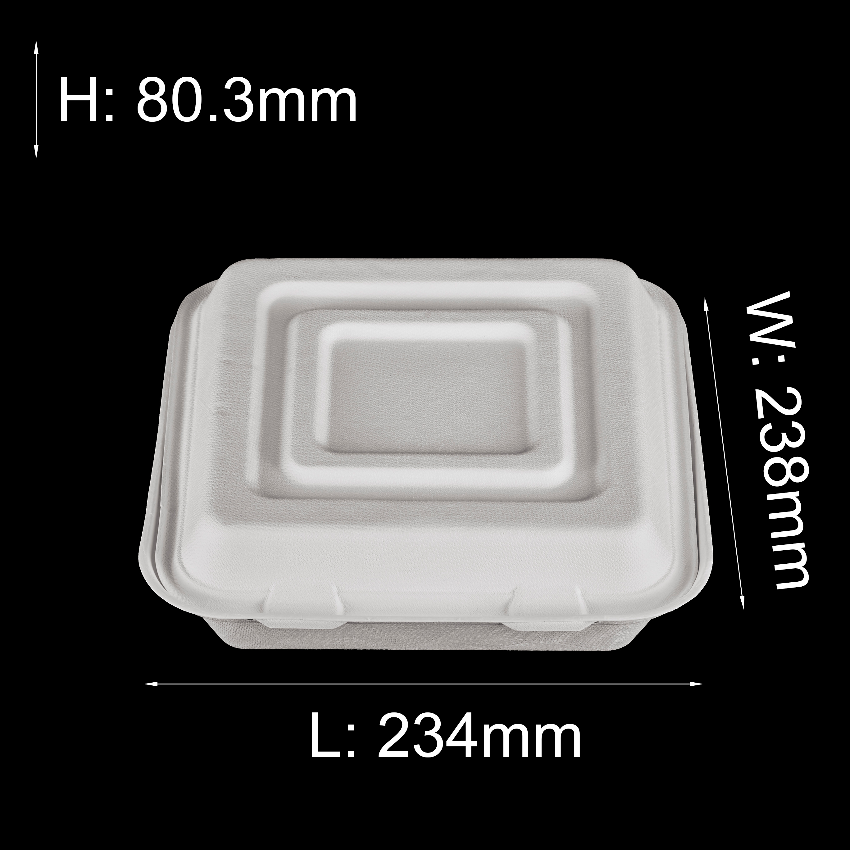 3 Compartmen Food Container Biodegradable Disposable Sugarcane Bagasse ...