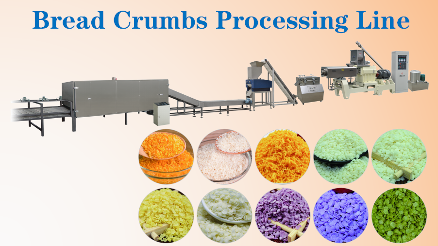 Double Screw Bread Crumbs Food Extruder Panko Breadcrumbs Making Machine