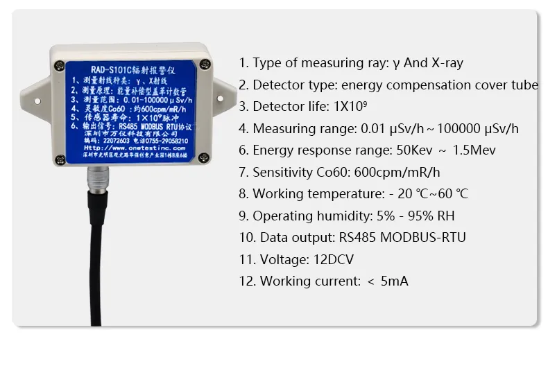 RAD-S101 geiger counter radiation detector Nuclear radiation sensor - Technical Support - 8