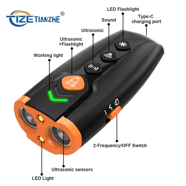 Dispositivo Antiabbaio A Ultrasuoni Per Cani - 5 Modalità Di Frequenza, 3 Portate, Batteria 1200mAh E Schermo LED