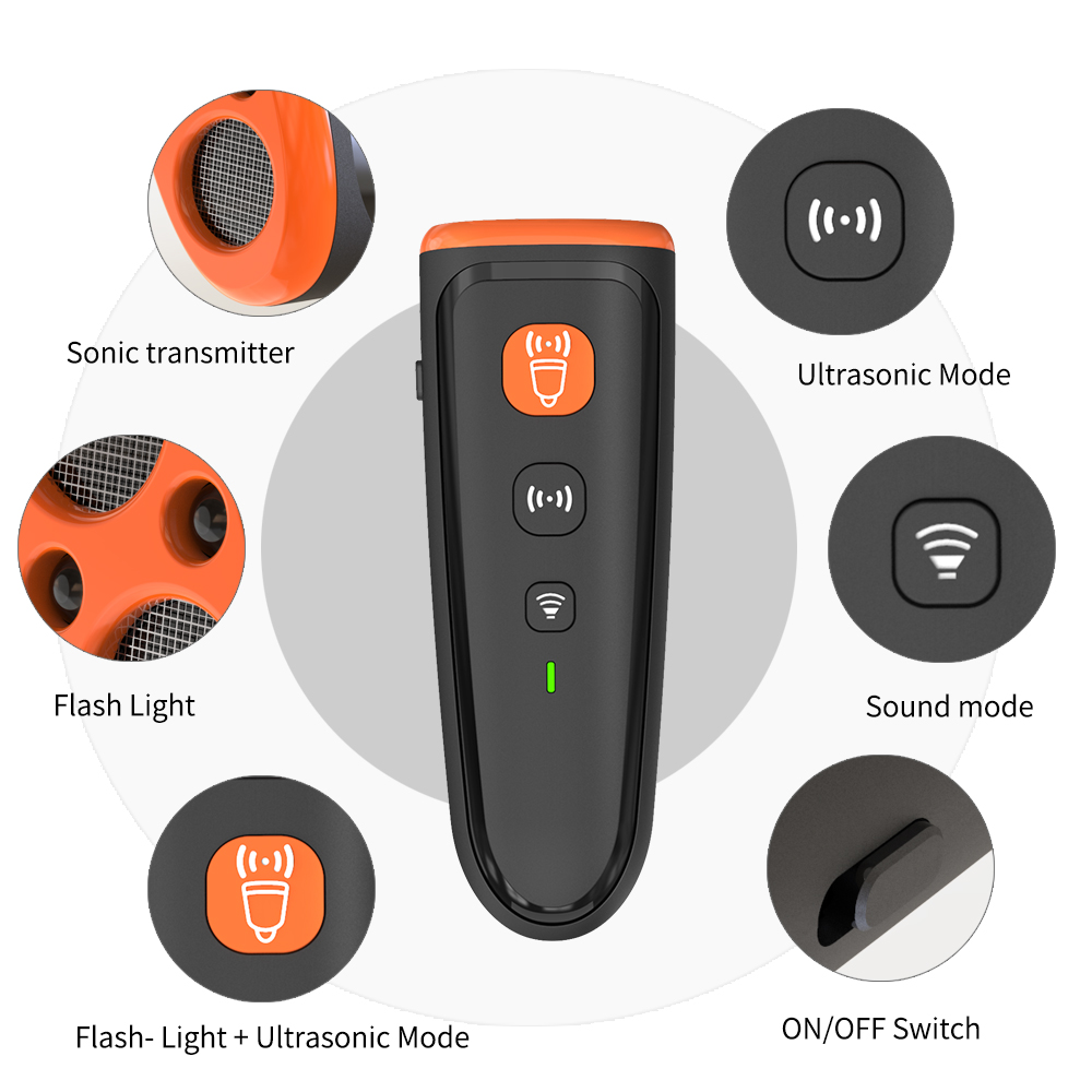 TIZE Portable Handheld Ultrasonic Dog Bark Deterrent Anti-barking