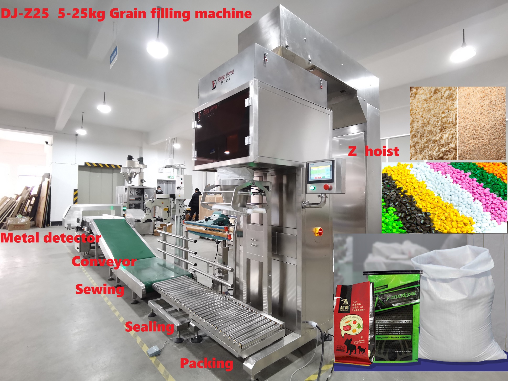 About Dingjiang DJZ25 525kg bread crumbs packing machine ready ship