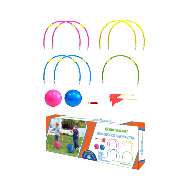 GREEN SPORT Giant Kick Croquet Game Set For Outdoor Playing With