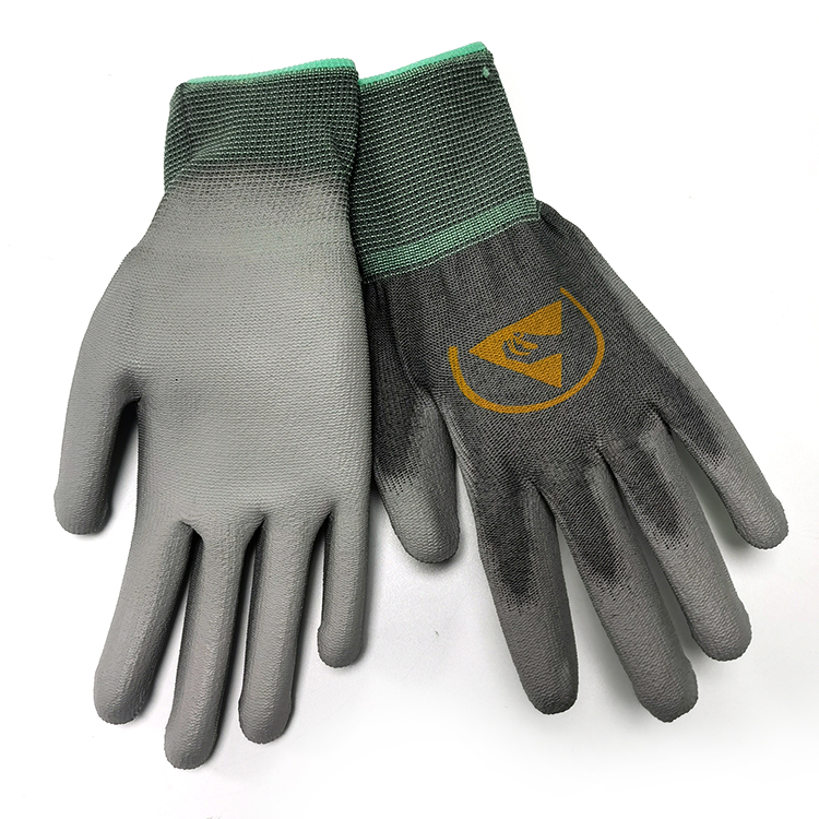 ESD Anti-Static PU Palm Coated Gloves for Industrial Static Safety ...