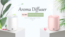 Honglang Essential Oil Diffuser, Upgraded Diffusers for Essential Oils Aromatherapy Diffuser Cool Mist Humidifier with 7 Colors Lights Waterless Auto Off for Home Office Room, White, Pink