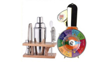 Cocktail Set Bar Bartender Kit Rose Gold Stainless Steel New Laser Mirror Bag Gift White Metal Oem