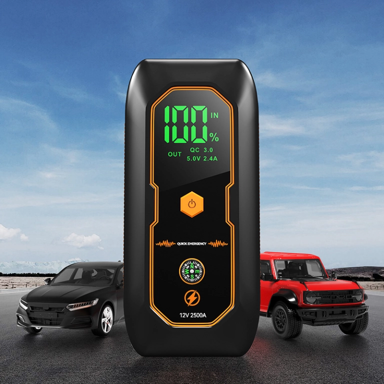 High Power 16000mAh Lithium Battery Jump Starter with Air Compressor Multi-Function Automobile Emergency Jump Start Powe