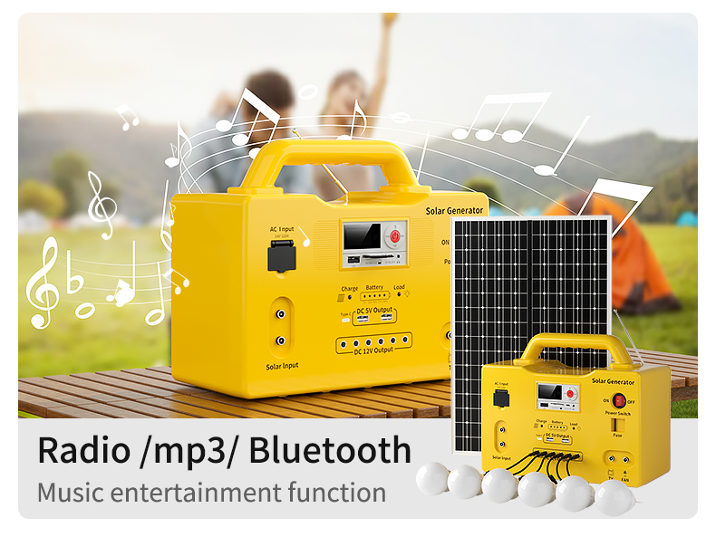 Best Customized China mini portable solar lighting system with 6 LED bulbs FM Radio  MP3 and bluettoh function manufacturers - Pine manufacturers From China | Pine Company - Pine
