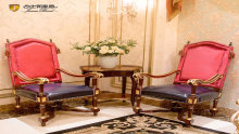 China Classic lounge chair - a fusion of red and blue manufacturers-