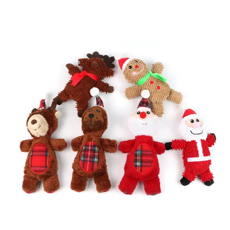 Manufacture wholesale custom plush christmas promotion dog toy squeaky