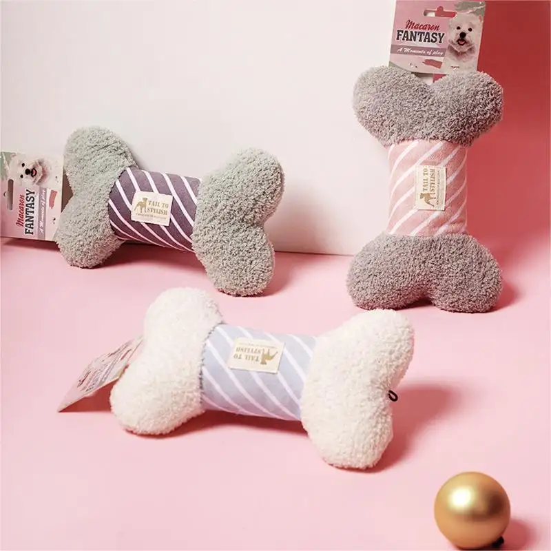 2023 Custom Durable Pet Dog Chewing Squeaky Toy Bone Shape Dog Squeaker