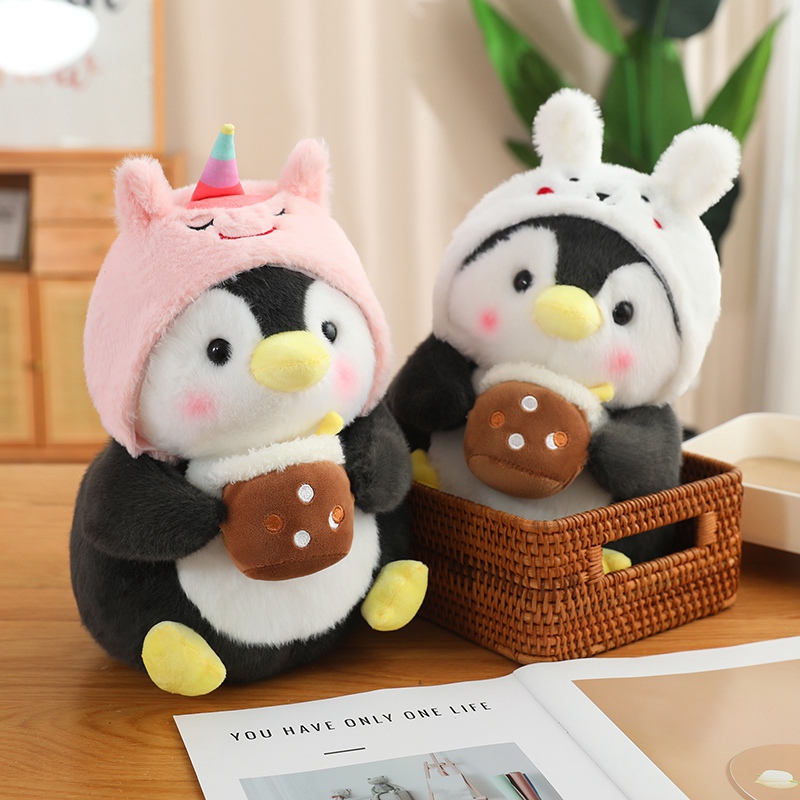 AYNKH – Poupée Peluche Boba Thé Au Lait – Oreiller Doux En Forme De Dessin Animé – Porte-clés Rose – Cadeau Anniversaire