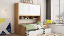 Children's Combination Bunk Beds With Storage Kids Wooden Furniture Sets