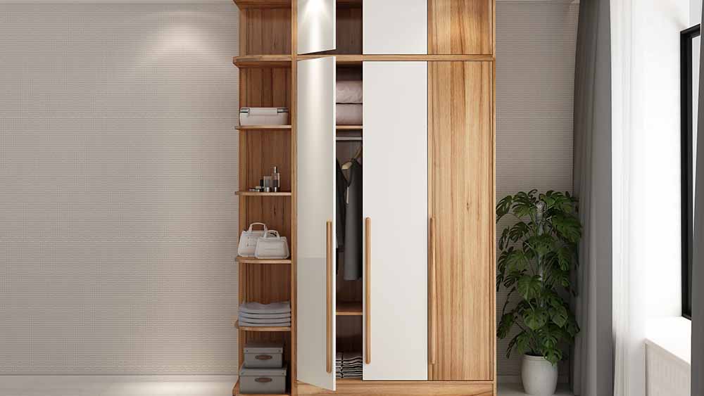 Three door wardrobe adult small family multifunctional storage cabinet