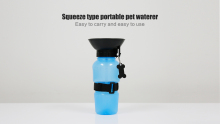 Squeeze type portable pet waterer