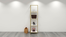 Introto Gold Shoe Bag Display Props Design Display Stand Rack Shelf with Led Oujia