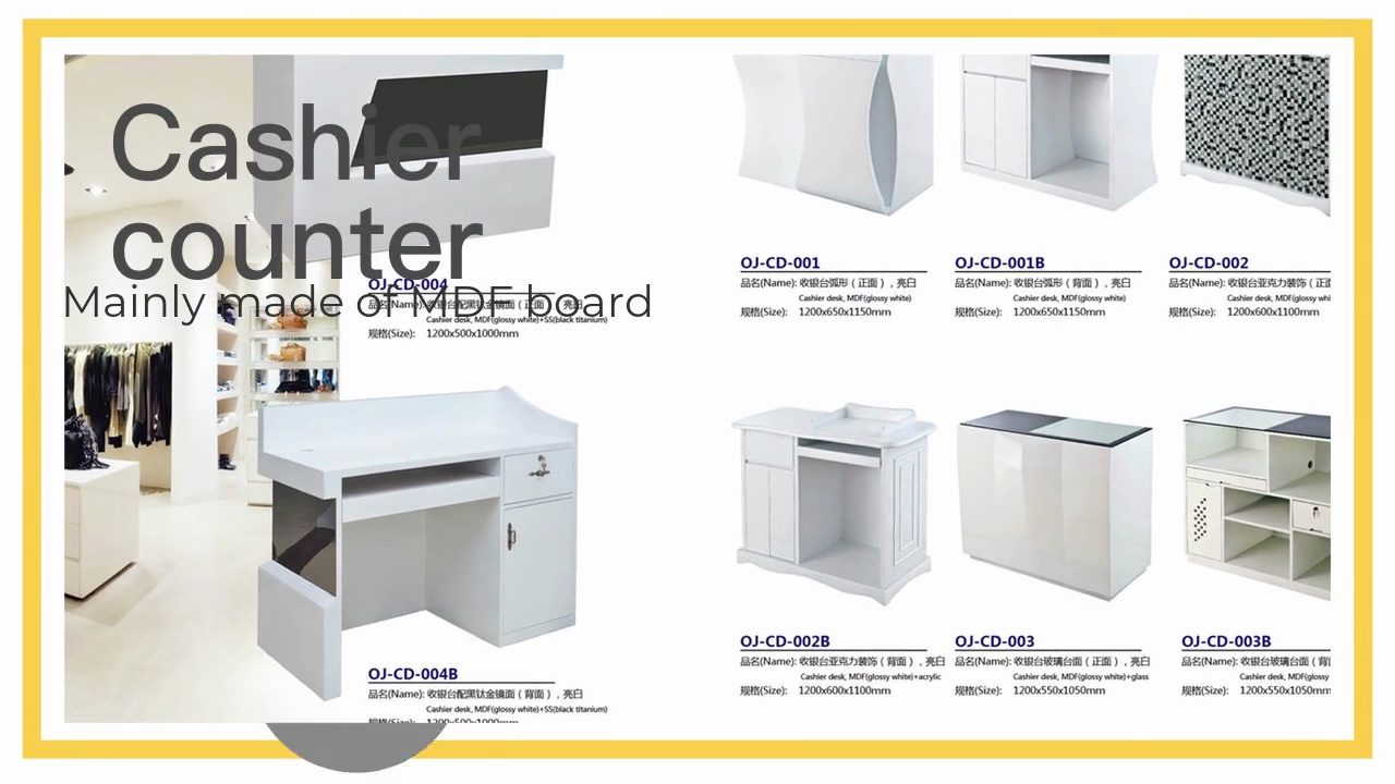 Cashier .counter.Mainly made of MDF board.