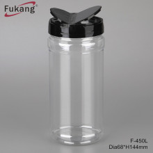 Fukang 450ml plastic spice container salt pepper jar seasoning condiment shaker with label test manufacturers