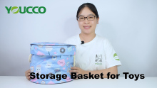 Small MOQ Practical Pattern Design Collapsible Quick Storage Basket for Toys