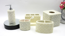 Polyresin- Ivory intaglio pattern polyresin bathroom accessories