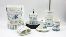 Polyresin-Ocean Theme Polyresin Bathroom Accessories Set