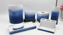Ceramic-Blue & white in gradient ramp effect ceramic bathroom sets