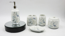 Ceramic-Chinese style ceramic bathroom accessores in decal finishing