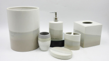 Ceramic-Ivory in gradient ramp effect ceramic bathroom sets