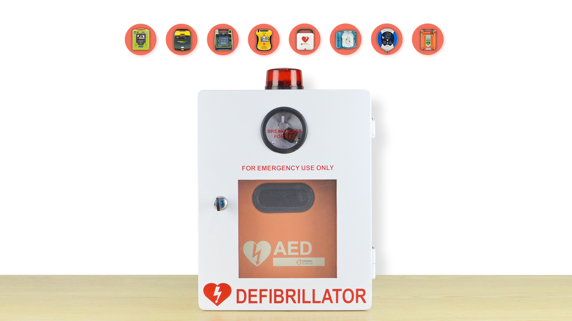 Professional Indoor use alarmed AED wall WAP812M2C manufacturers